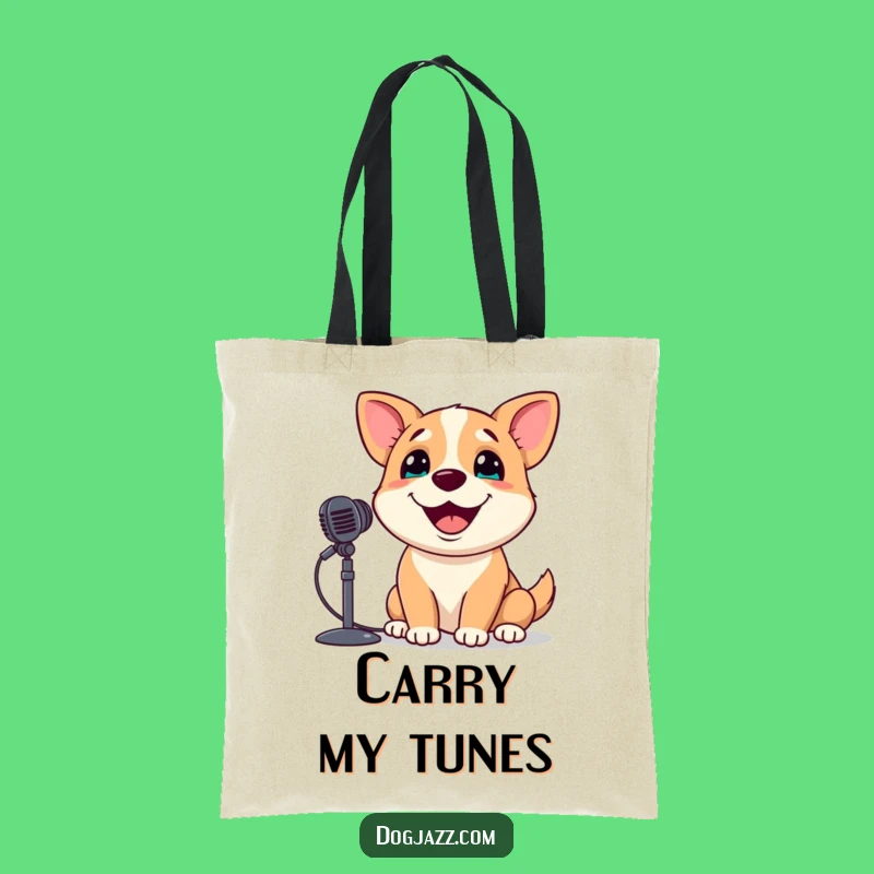 Funny Singing Dog Tote Bag: Stylish Crooner Pooch Carry-All Gift