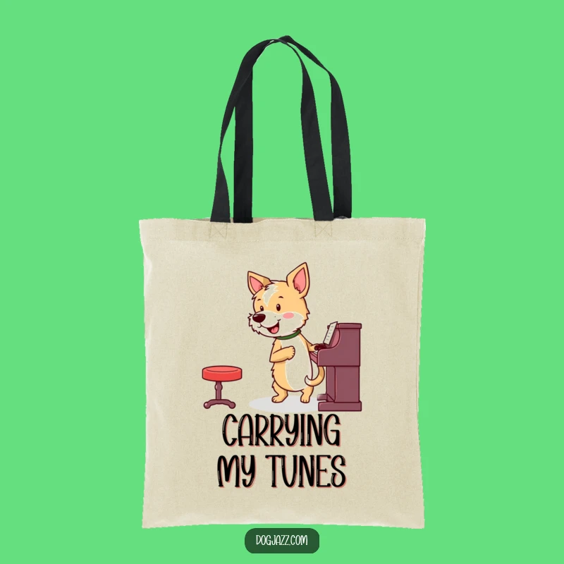 Funny Terrier Piano Tote Bag: Carry Your Music and Energy Anywhere