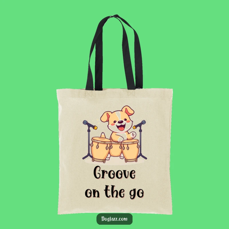 Funny Dog Bongo Tote Bag - Carry Your Rhythm In Style!