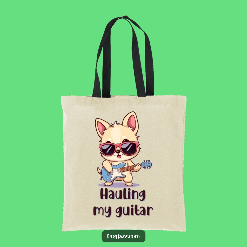 Funny Rocker Dog Tote Bag - Carry Your Tunes with Canine Cool