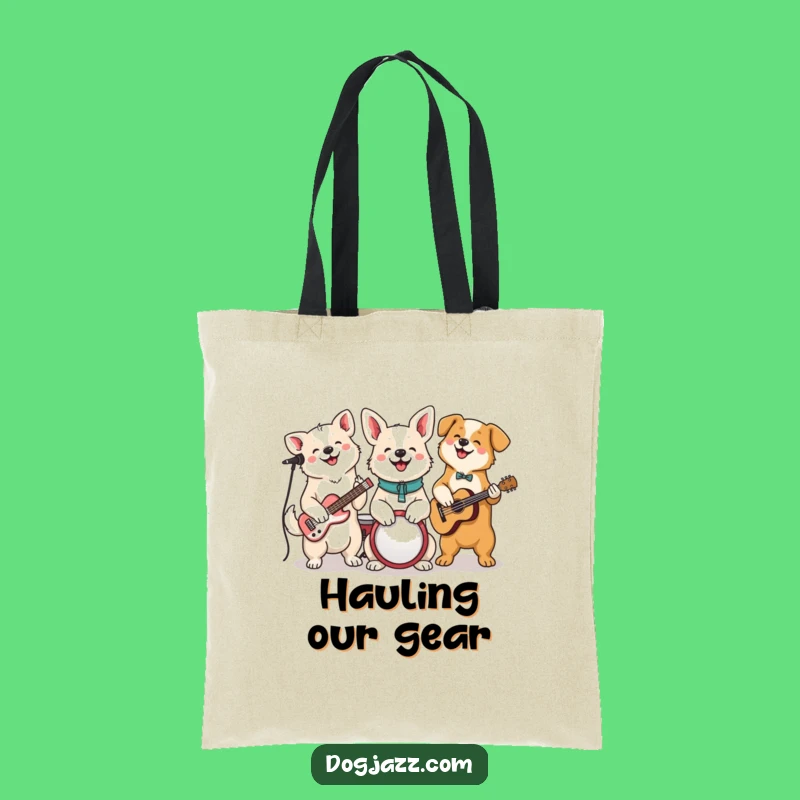 Funny Dog Jam Session Tote Bag: Carry Your Tunes with This Cheerful Canine Band!