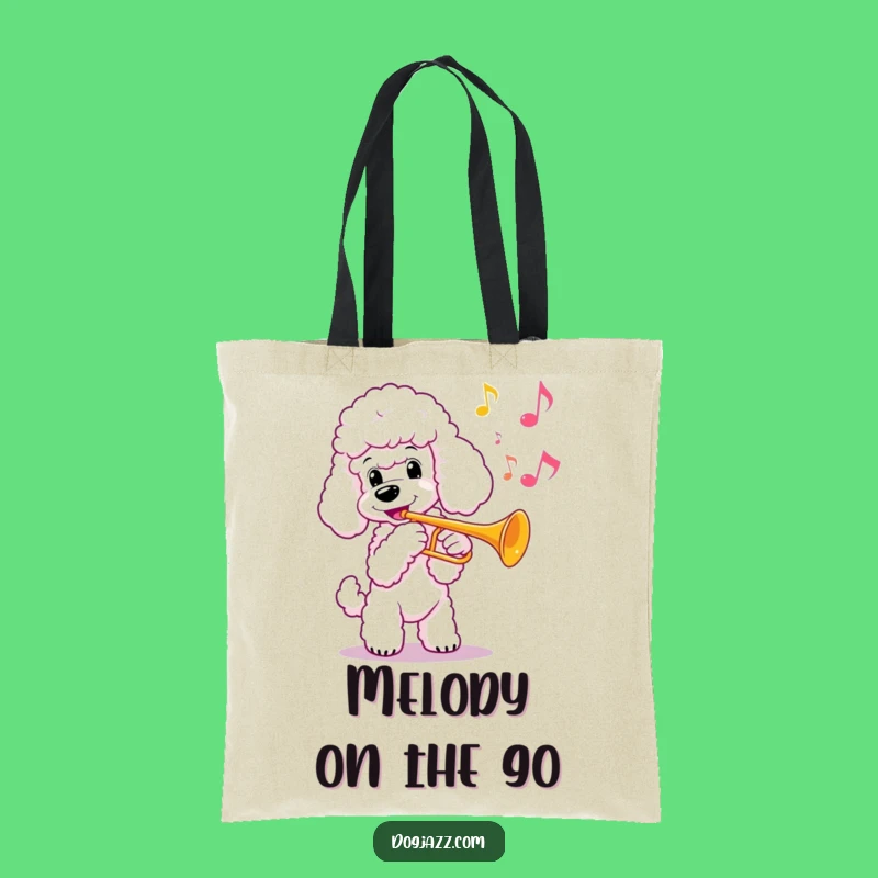 Funny Poodle Trumpet Tote Bag: Carry Your Tunes with Sophistication